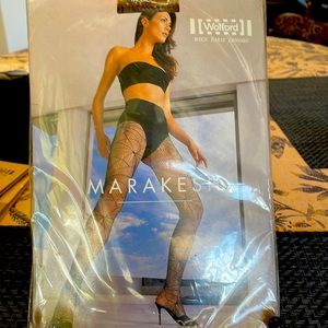 WOLFORD Marakesh Brown Geometric Knit Tights Medium